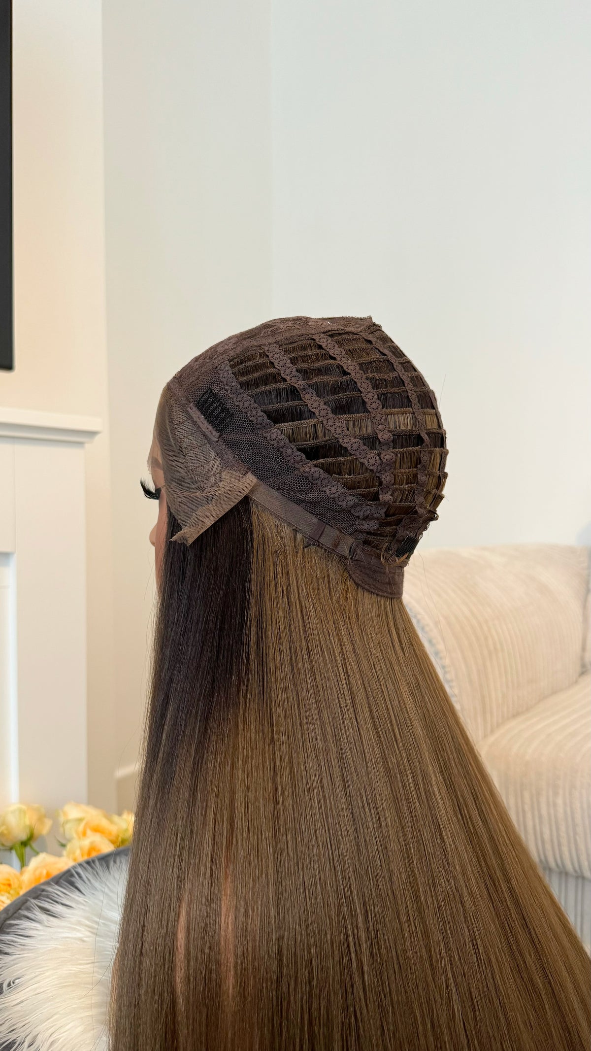 RENAE 38" Long Brown Synthetic Lace Front Wig