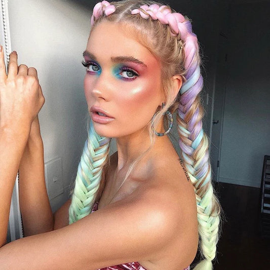 5 Rainbow Hair Festival Braid Looks