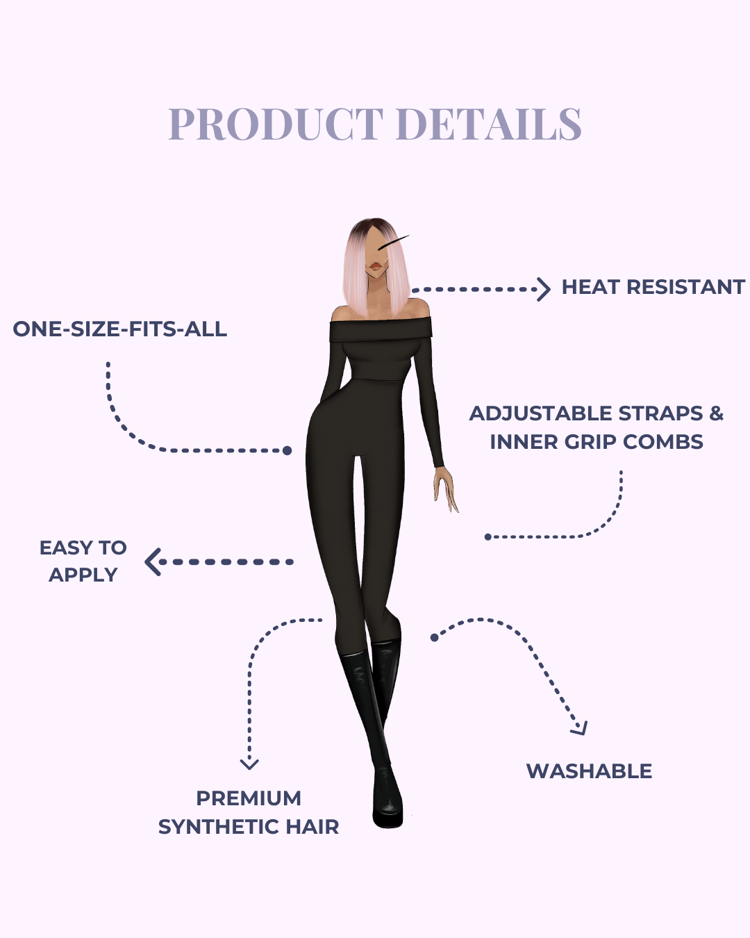 Anna 14" Black Bob Wig With Bangs