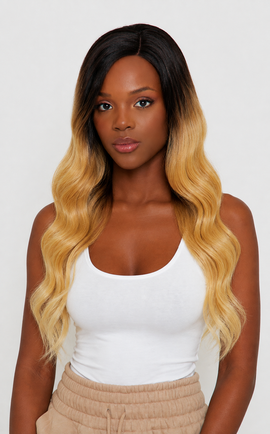 model ombre lace front synthetic hair wig 