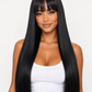 Skai 34" Black Bangs Straight Silk Synthetic Hair Wig