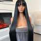 model fringe wig synthetic hair black silk synthetic hair wig

