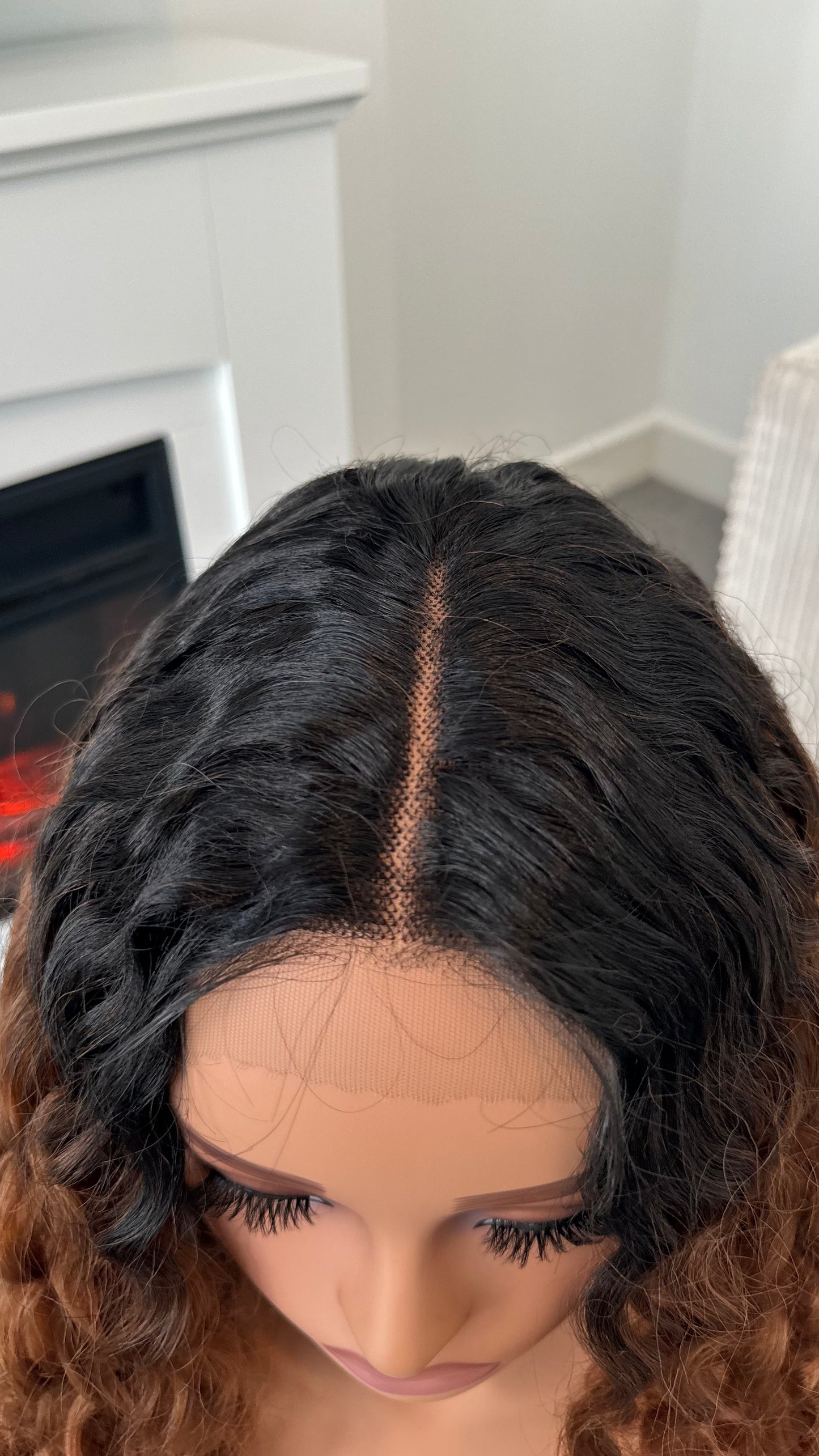 Saskia 28” Curly Brown Lace Wig