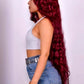 Tatiana 42" Long Wavy Ombre Red Lace Front Wig