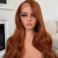 ginger copper hair synthetic hair lace front wig