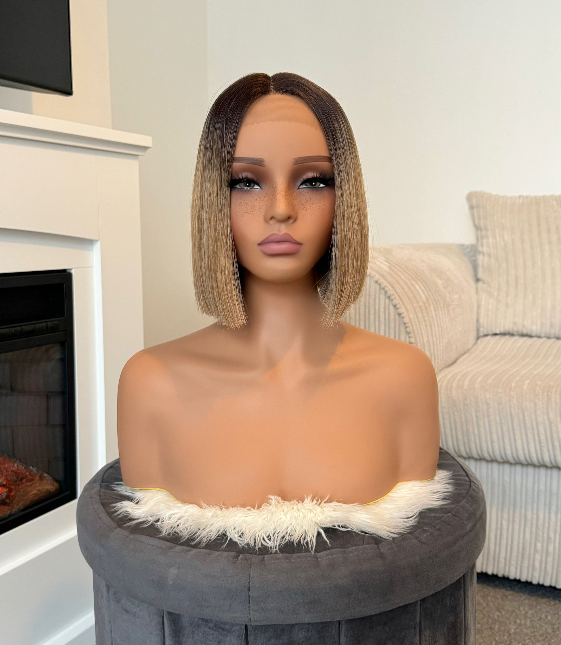 model ombre brown short bob hair wig