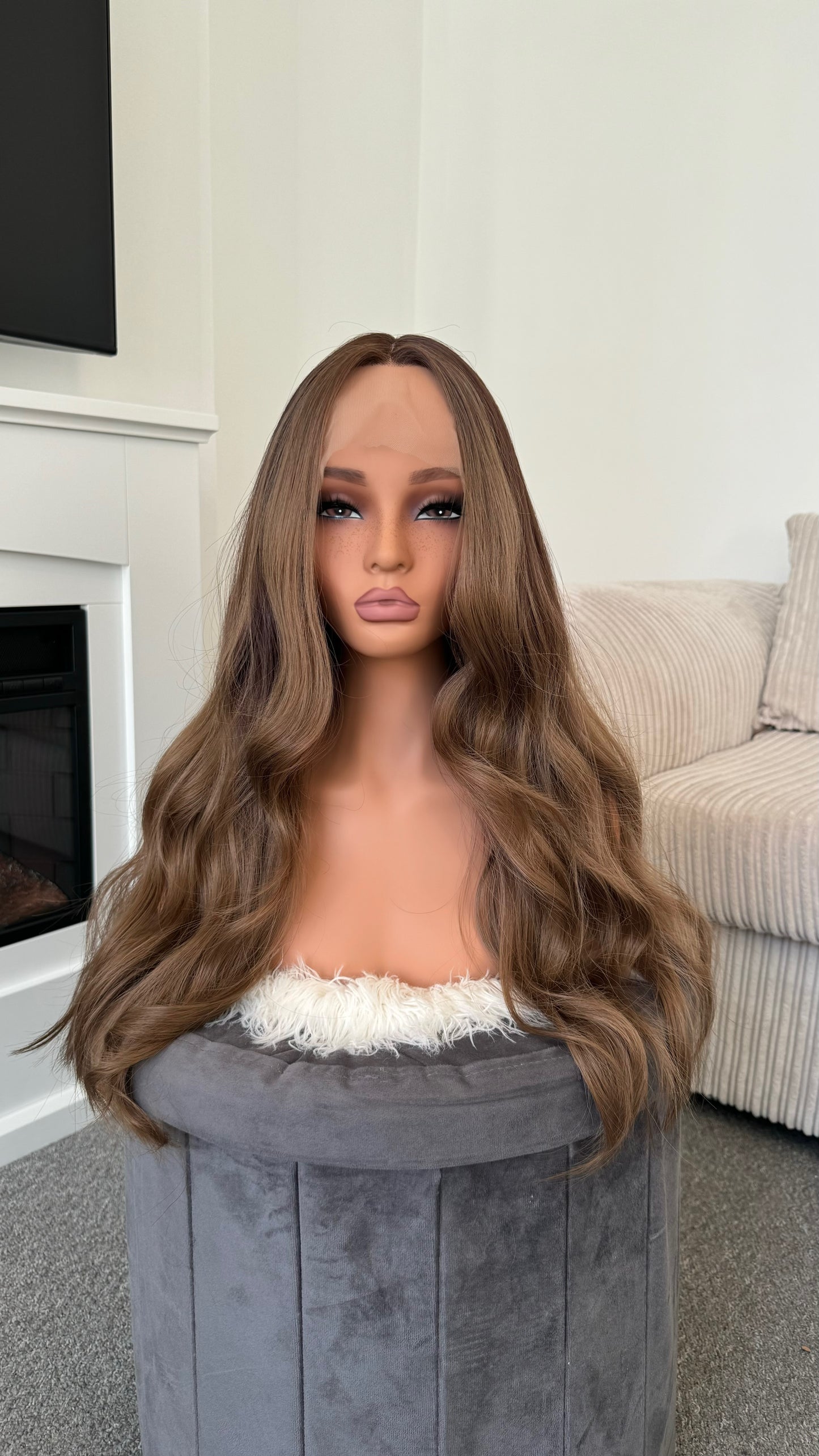 model balayage lace front synthetic hair wig