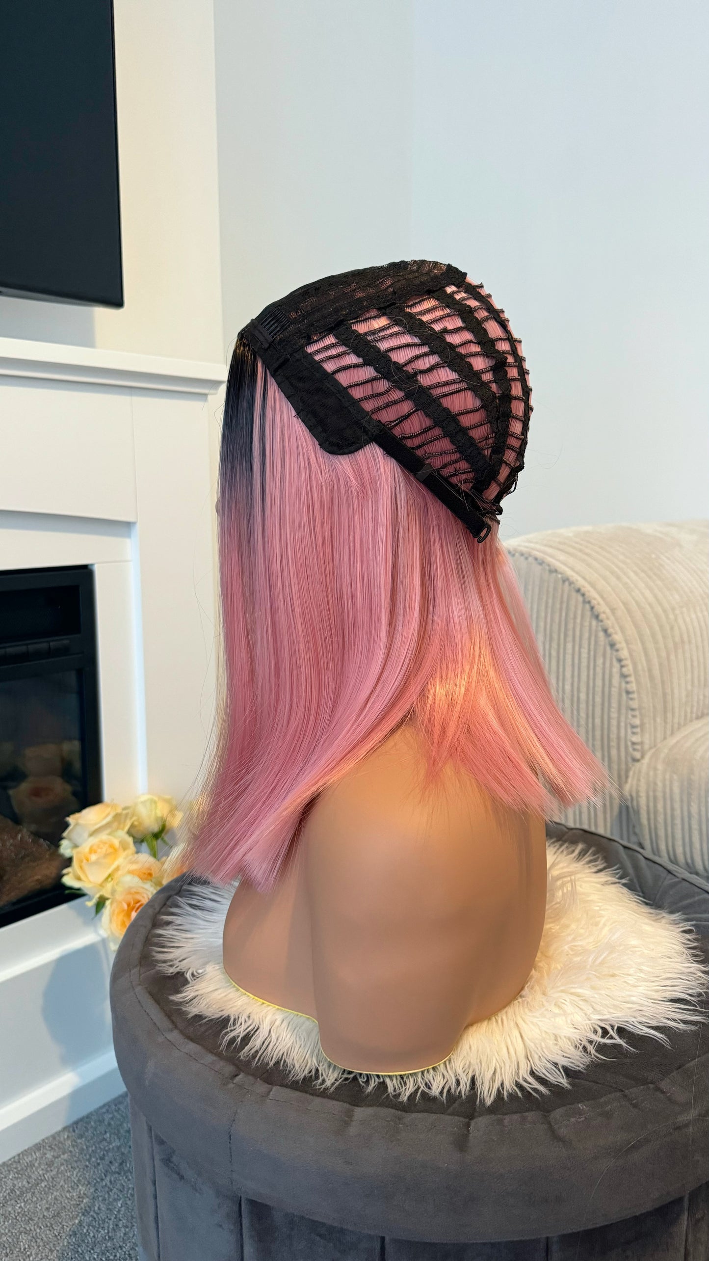 Morgan 14″ Pink Long Bob Synthetic Wig