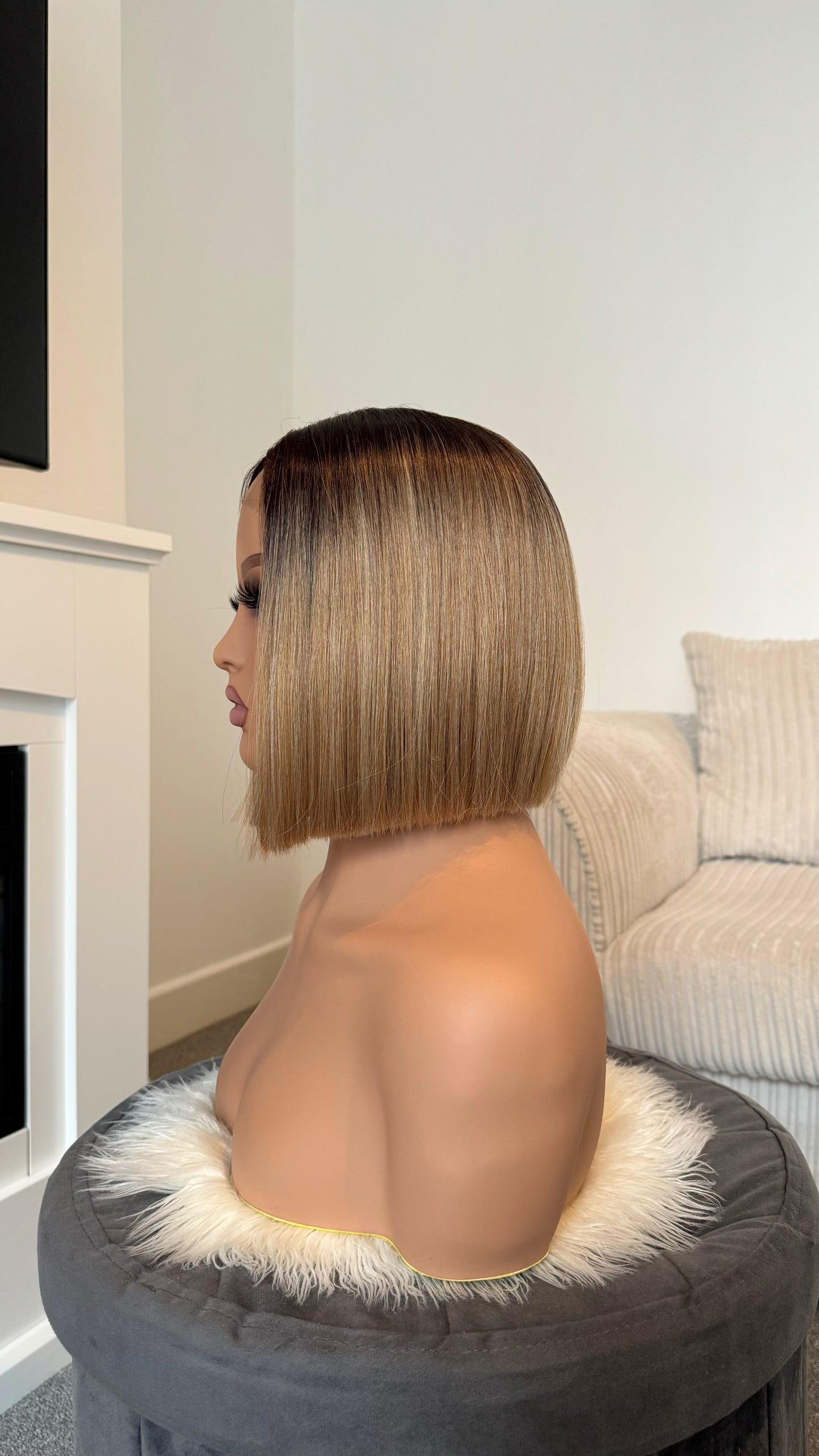 Nala 14" Brown Long Bob Synthetic Lace Front Wig