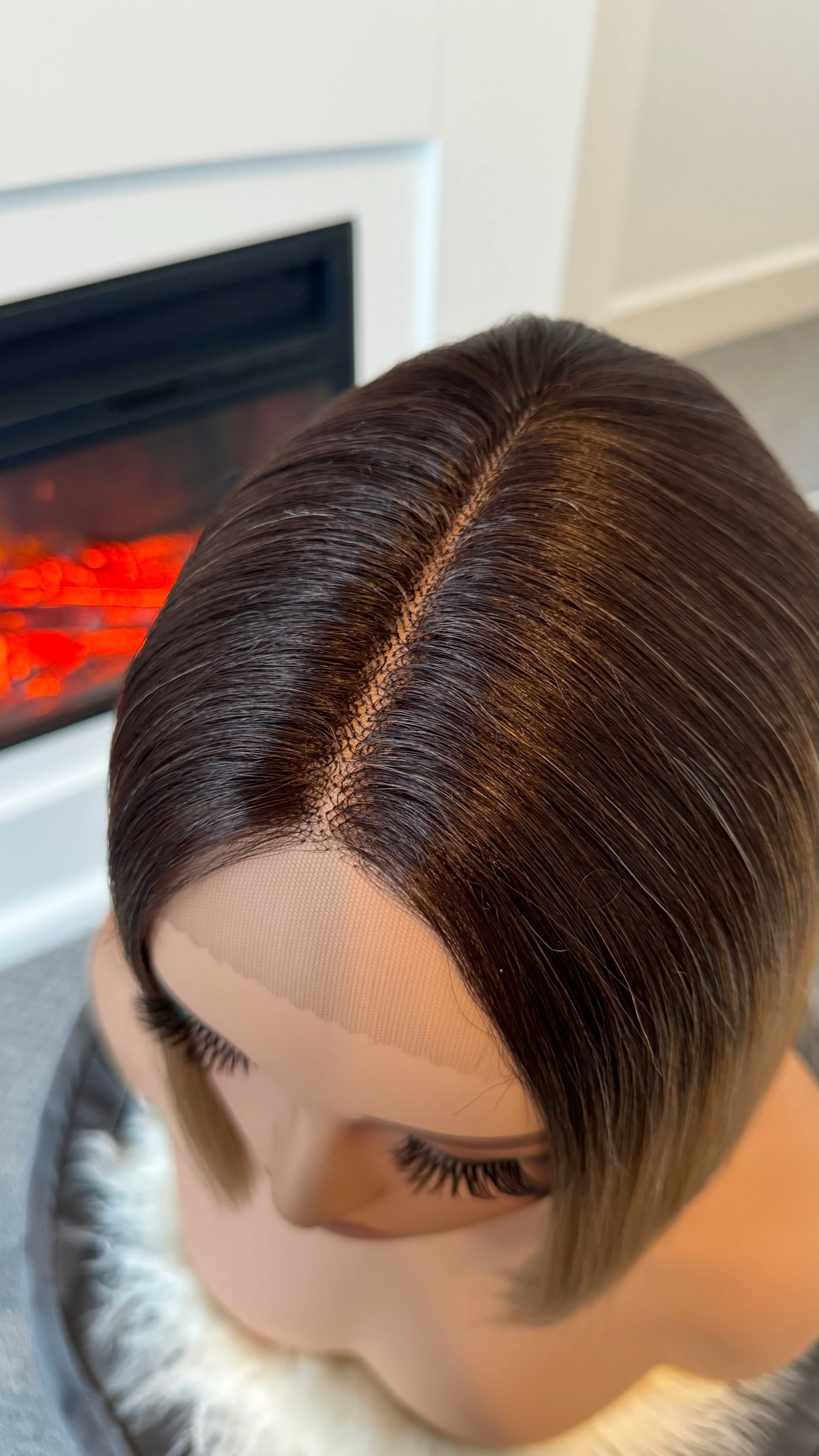 Nala 14" Brown Long Bob Synthetic Lace Front Wig