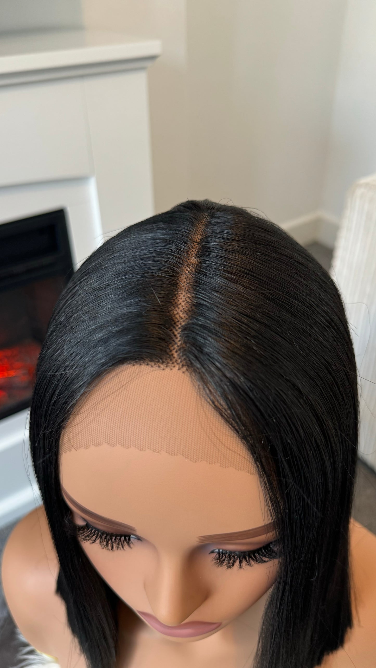 Kristan 14″ Black Long Bob Lace Front Hair Wig