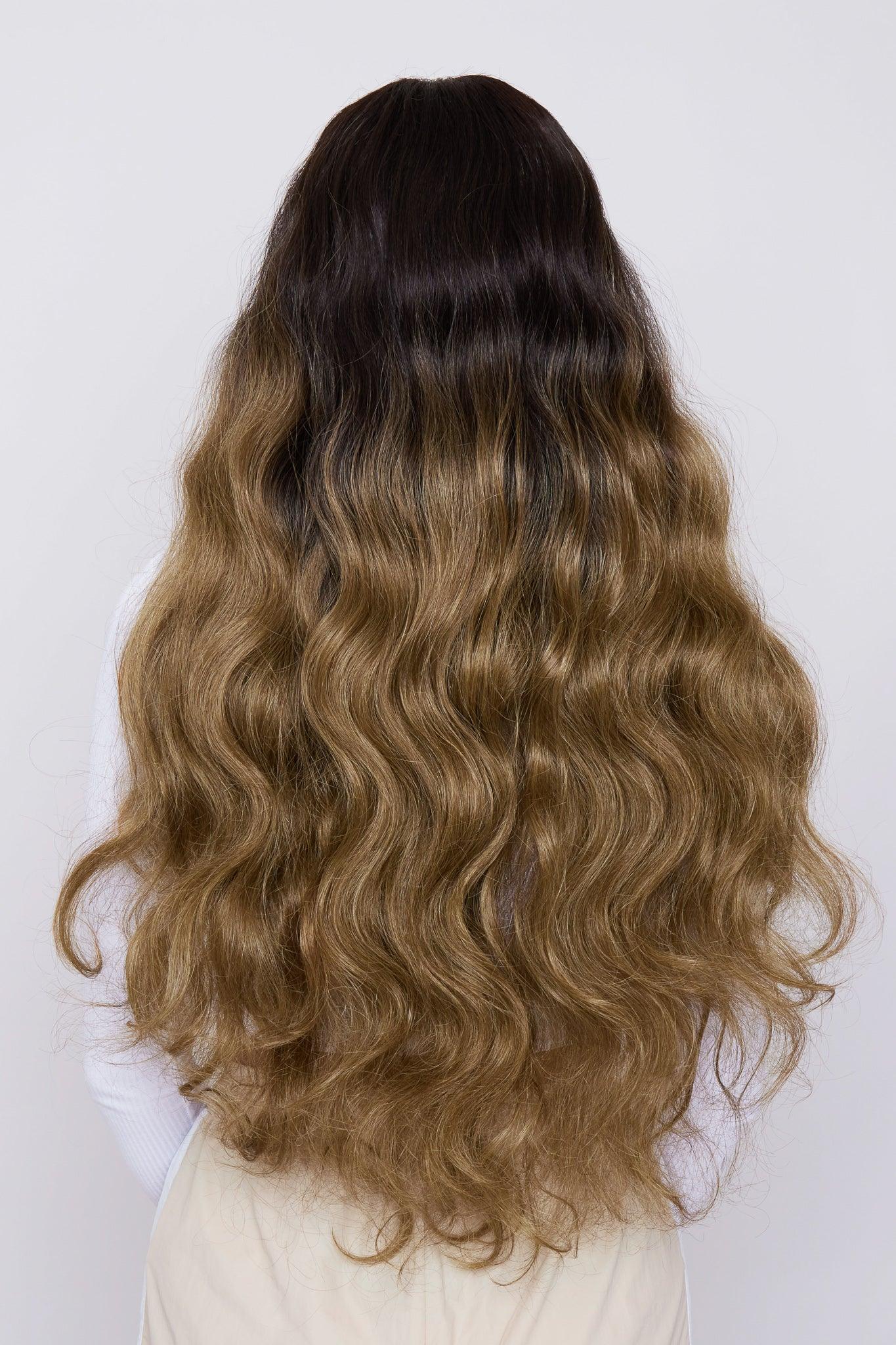 ombre brown body wave synthetic hair wig, heat resistant wig, lace front synthetic wig, pbeauty hair