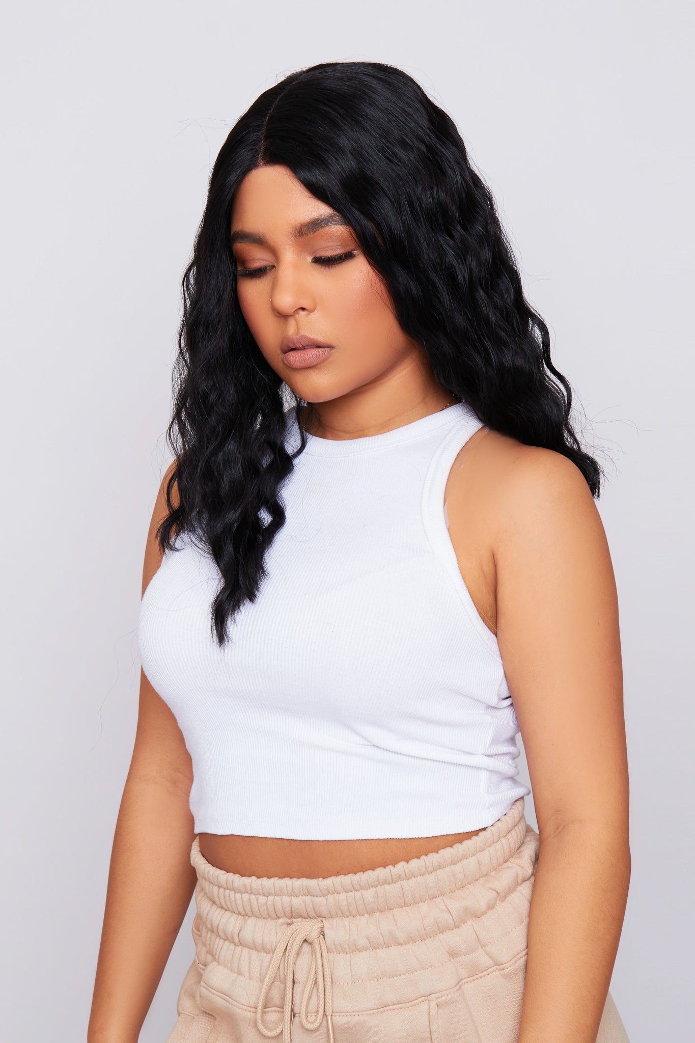 Mya 14” Wavy Black Bob Synthetic Lace Wig