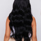 Back view of a 26-inch black wavy wig, highlighting the cascading waves and premium synthetic fibers product