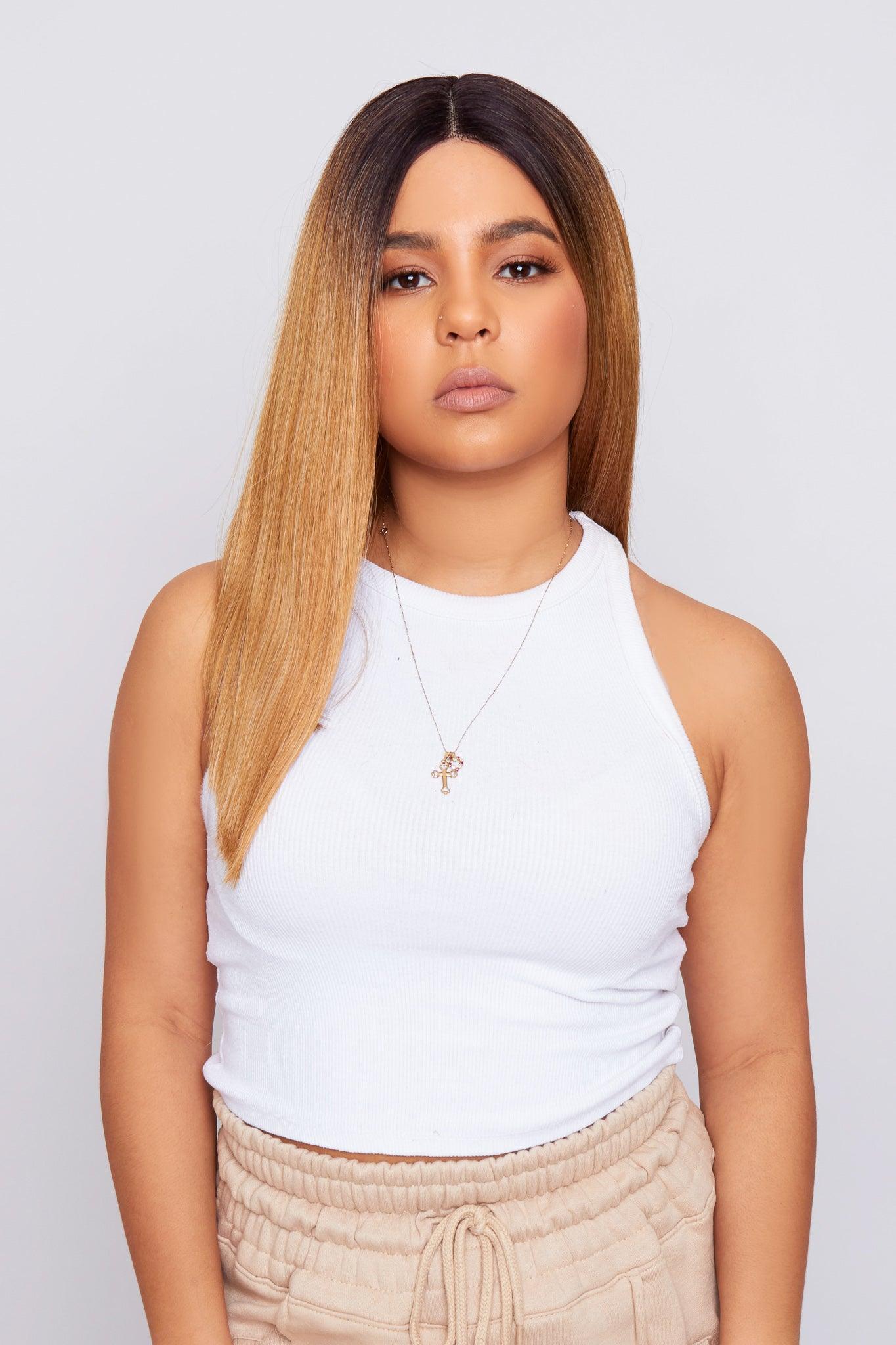 KRISTAN 14″ OMBRE BLONDE SYNTHETIC LACE FRONT WIG - PBeauty Hair