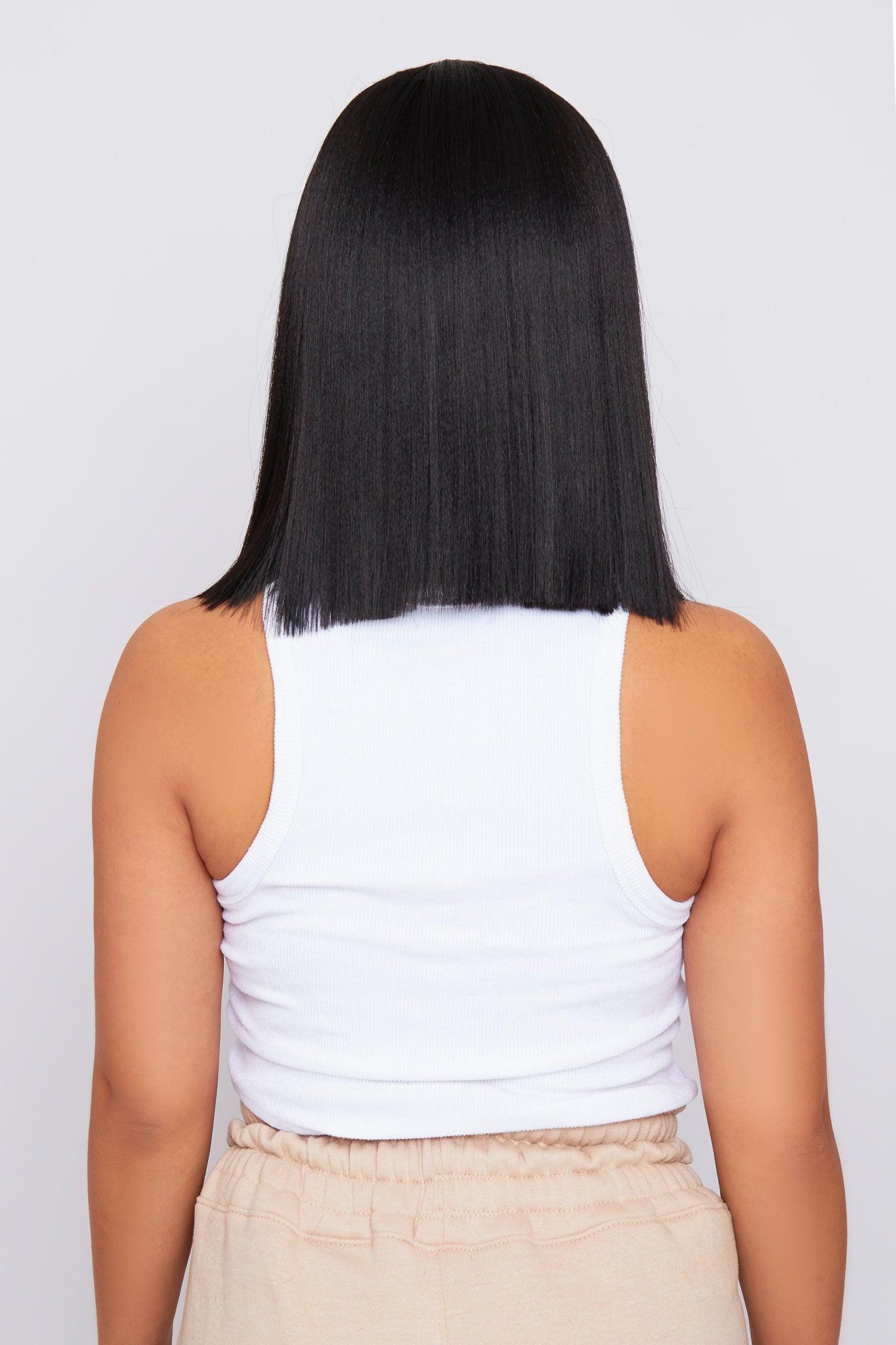 beautiful black blunt long bob hair wig from pbeauty hair